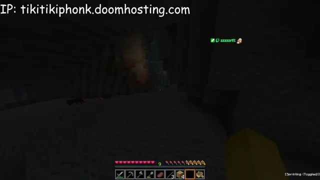 Minecraft gameplay in a dark cave during a recent JoeTheAverageOne stream